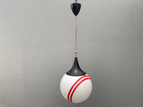 Image 1 of Hanging Pendant Lamp with Round Glass Shade