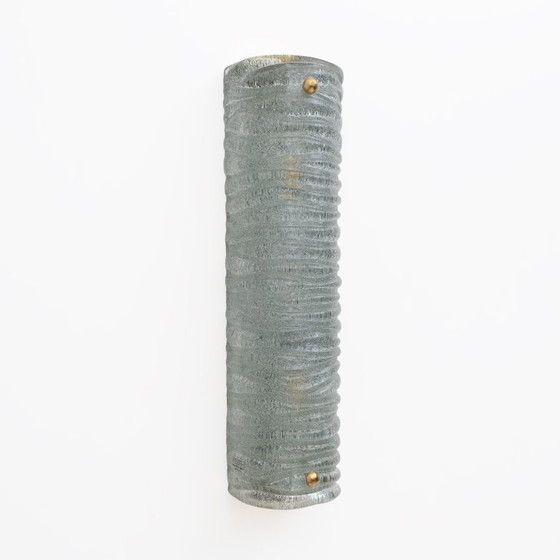 Image 1 of Par de apliques de pared de estilo Art Déco en cristal de Murano color aguamarina y latón de Barovier & Toso