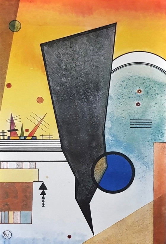 Image 1 of Wassily Kandinsky: "Gebogener Punkt, 1924". In der Platte signiert.