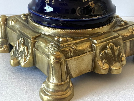 Image 1 of Lámpara de aceite francesa antigua, finales del siglo XIX, Jean Ristelhueber, París, bronce