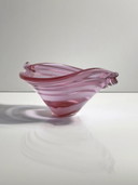 Bol vintage en alexandrite à rayures de Murano, Italie, années 70, verre mi-siècle, néodyme