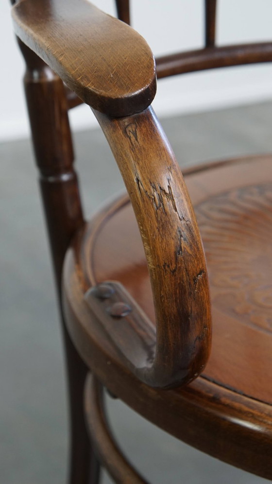 Image 1 of Silla antigua de diseño de madera de Mundus para Thonet con reposabrazos
