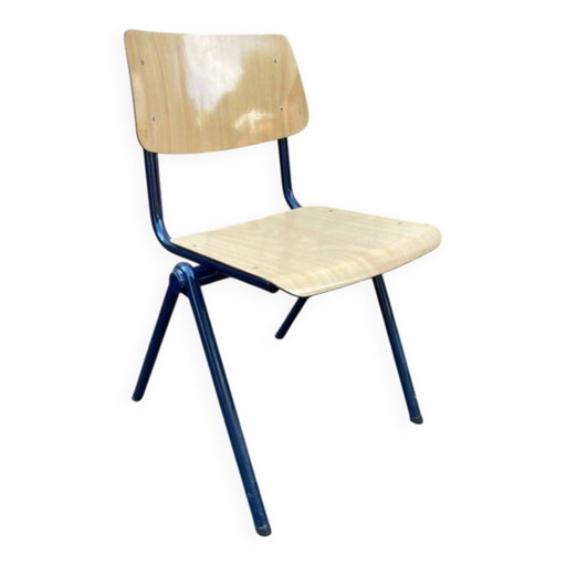 Vintage Galvanitas S35 Stuhl – blauer Kompassrahmen