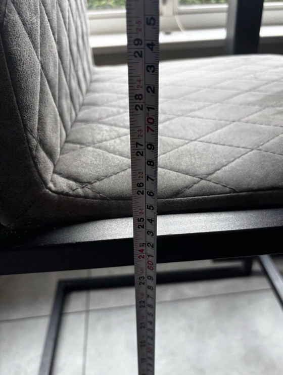 2 taburetes de bar grises – Metal, Textile (photo 6 of 7)