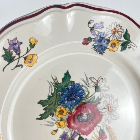 Image 1 of Set de 4 assiettes plates "Agreste", Sarreguemines, première moitié du XXeme s.