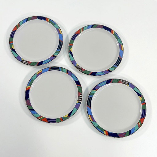 Set of 4 Plates Scenario Metropol by Barbara Brenner for Rosenthal, 1990s