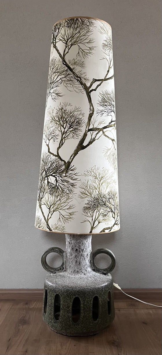 Image 1 of Bellissima lampada da terra vintage Jasba Fatlava della Germania Ovest con doppia illuminazione