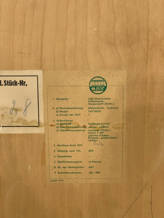 Image 1 of Mid century highboard vitrinekast servieskast vintage