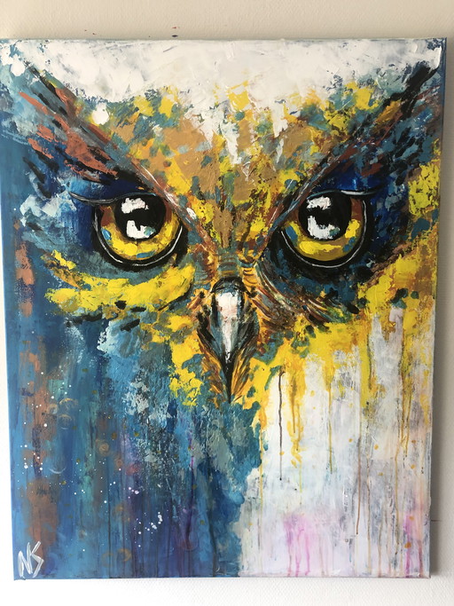 Abstract painting owl