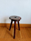 Brutalist stool with vintage gouge