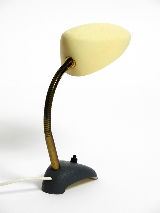 Image 1 of Magnifique petite lampe de table 1950S avec col de cygne en métal par Gebrüder Cosack Allemagne