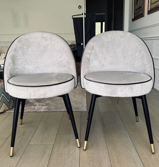 2x Eicholtz Dining Chair Cooper - light grey 