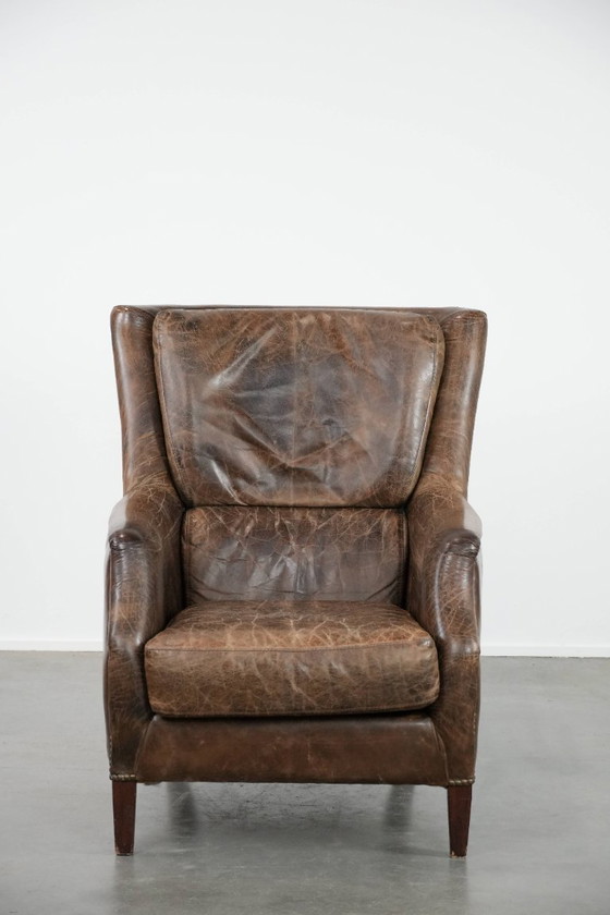 Image 1 of Vintage rundleren fauteuil met prachtige en sprekende kleuren