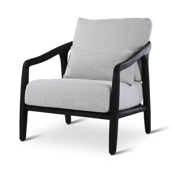 Image 1 of Ensemble de salon en teck noir, 3 places, 2 fauteuils et 1 table basse