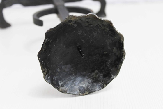 Image 1 of Brutalist candlestick in iron 1950