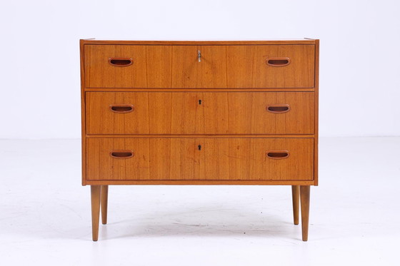 Image 1 of Vintage teck tiroirs commode années 60 | Mid Century armoire de rangement en bois rétro