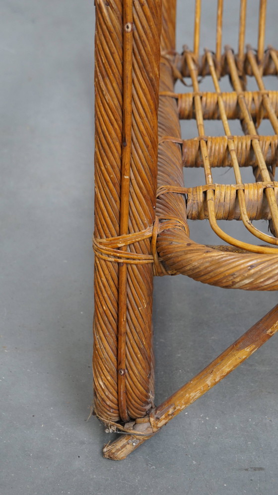 Image 1 of French rattan vintage design armchair from the 1950s