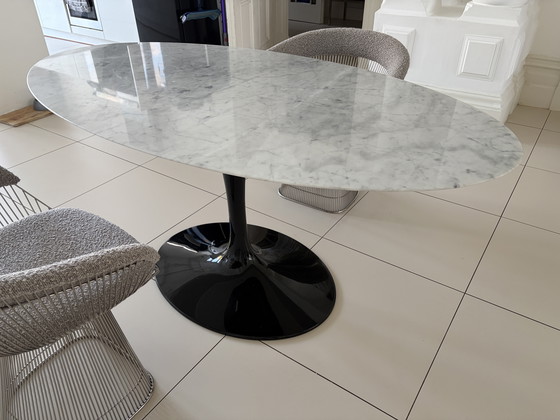 Image 1 of Carrara Marble Oval Dining Table