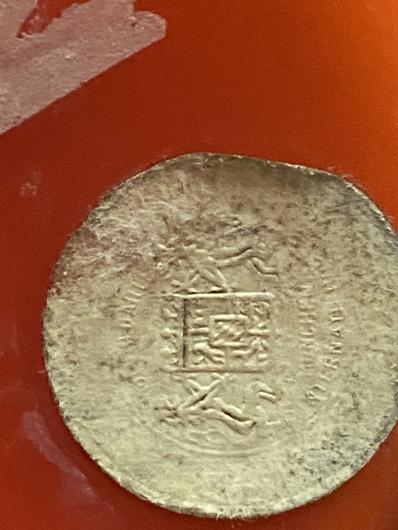 Image 1 of Vase Carlo Moretti en satin orange et blanc 24,5 cm