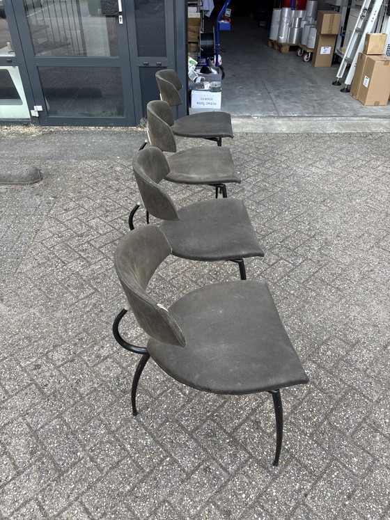 4x Sillas Artifort Triport Lande – Sillas de comedor, Metal, Textile (photo 3 of 5)
