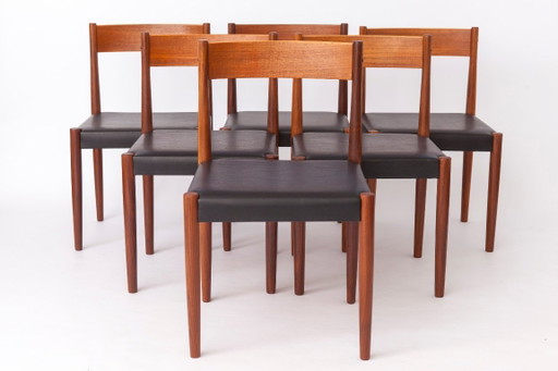 Set aus 6 Poul M. Volther Teak Esszimmerstühlen für Frem Røjle, dänisch Mid-Century Modern, 1960er