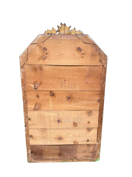 Image 1 of Grote verguld houten spiegel, Lodewijk XVI - Art Nouveau overgangsstijl, eind 19e eeuw