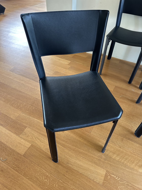 Image 1 of 6 black Fasem S91 dining chairs