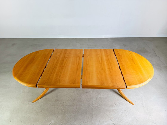 Image 1 of Original midcentury dining table extendable cherry wood 1960s vintage