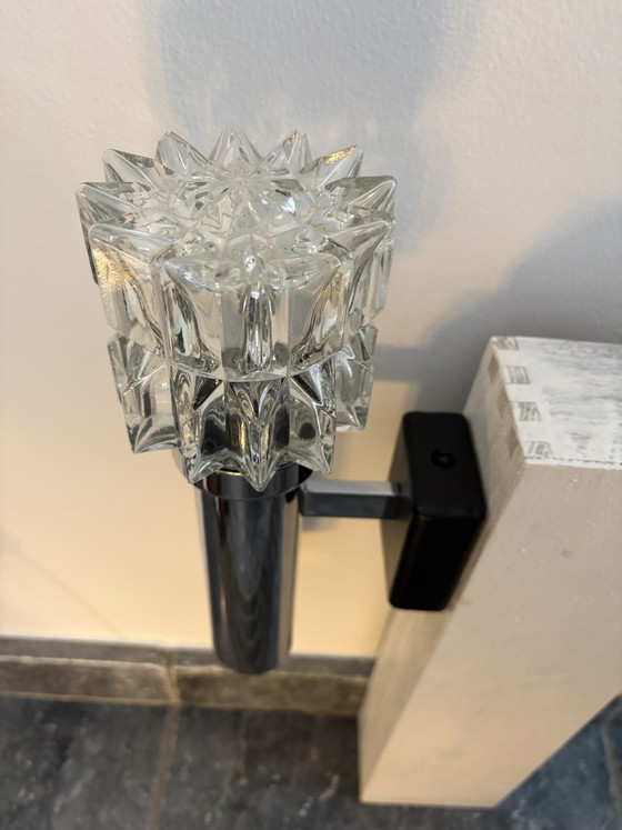 2x Vintage 70s Wall lights (Kaiser Leuchten) – Chrome, Glass (photo 3 of 5)