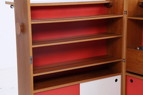 Image 1 of Rare armoire de bar de Johannes Andersen | Mid Century Bar | 60s pliable Vintage Teck Rollbar bois #09-06
