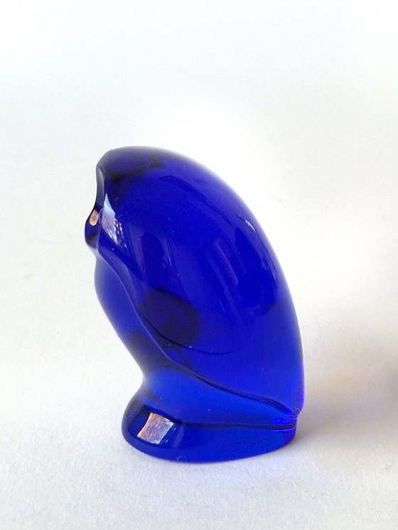 Image 1 of Baccarat Frankreich – Kobaltblaue Eule – Signiert