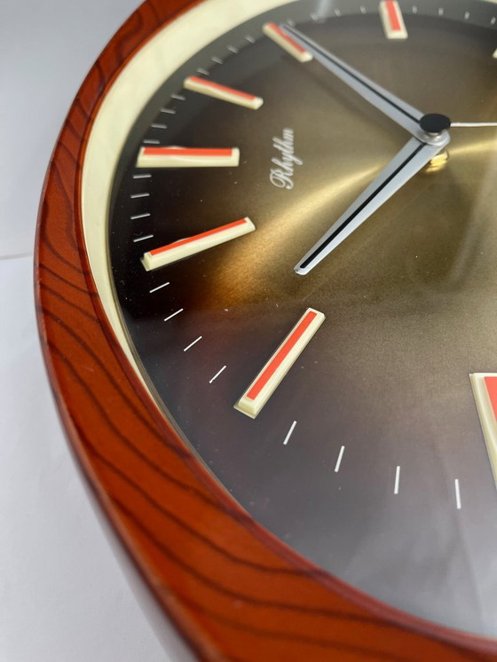 Image 1 of Orologio da parete Rhythm Japan – Design Mid-Century/Space-Age – Quarzo silenzioso – Vintage