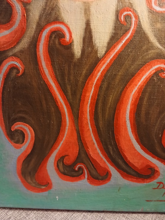 Olio su tela, rappresentazione mitologica dell'Uomo Verde, di Antoine de Rycker – Dipinti e disegni, Canvas (photo 9 of 15)