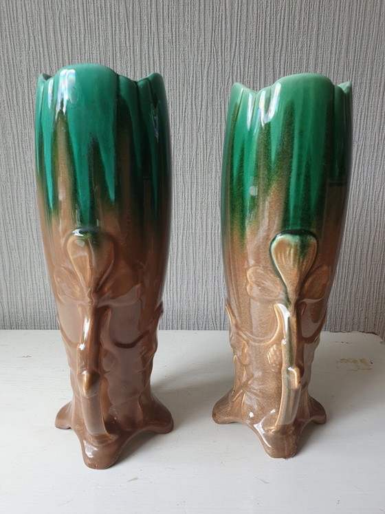 Image 1 of Moulin des Loups Orchies vases model 501-1 ca. 1925 – 30 cm"