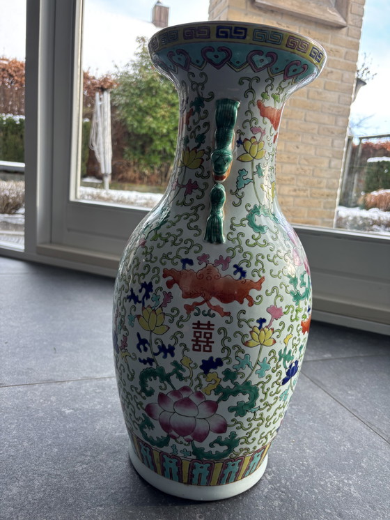Image 1 of Magnifique vase chinois Famille Rose - Pièce de famille, hauteur 47 cm