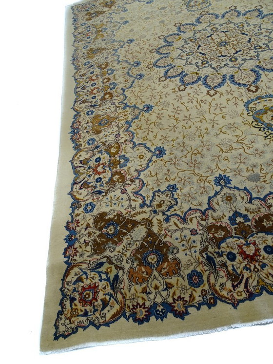 Image 1 of Exklusiver, halb antiker XXL-Keshan-Teppich – 428 x 318 cm – handgeknüpfter Perserteppich