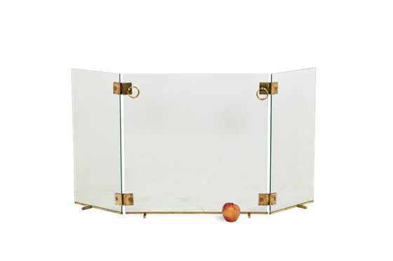 Image 1 of Jacques Adnet. Focolare in vetro e bronzo. 1950s.