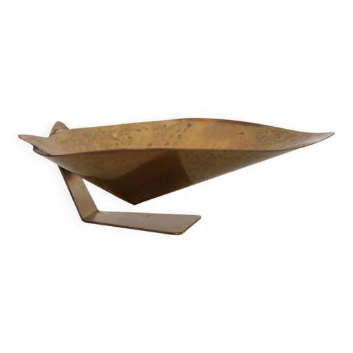 Rare brass Mathieu Matégot vide poche, 1950s