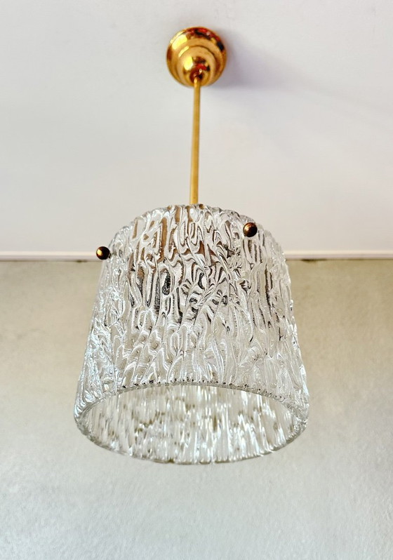 Lampada a sospensione vintage Kalmar – Lampade a sospensione, Vetro, Ottone (photo 2 of 12)