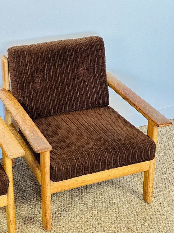 Image 1 of Ensemble de Salon modulable Vintage en Chêne et Velours Côtelé, 1960s, Set de 5