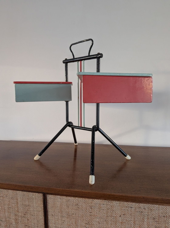 Scatola da cucito Mid-Century di Joos Teder per Metalux, Oggetti decorativi, Metallo, Legno, Multicolore (foto 4 di 9)