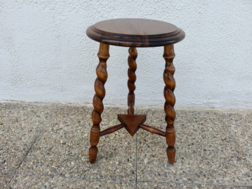 Ancien tabouret de ferme tripode, années 50 60