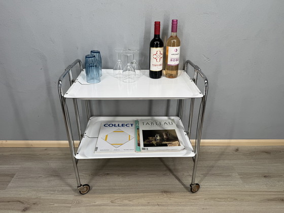 Image 1 of Vintage serving trolley on wheels - stylish & functional