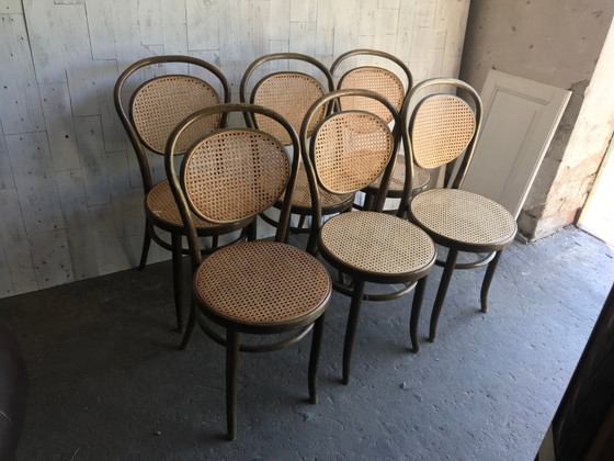 Dining Chairs in Wood Cane, Germany, 1960s, Set of 6 – Mid Century Modern (photo 8 of 8)