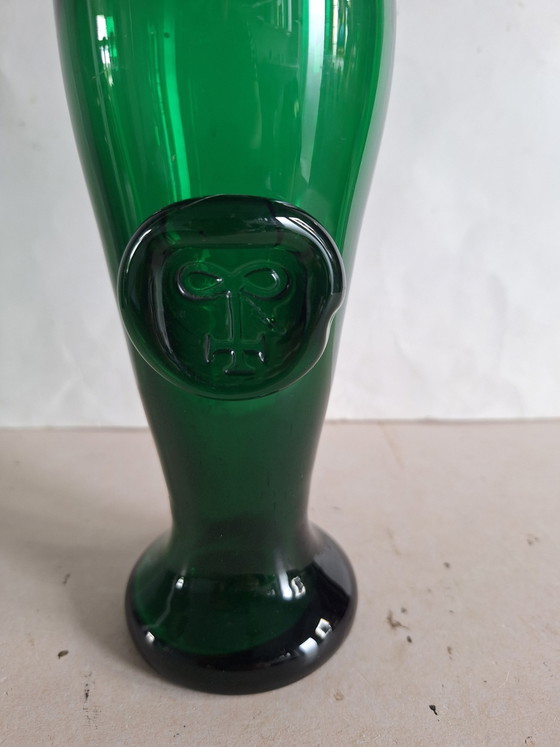 Max Verboeket Kristal Unie/Royal Leerdam Green Vase with Seal. – Glass (photo 7 of 9)