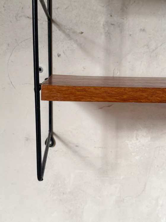 Vintage teakhouten draadwandplank in String-stijl. – Wandrek, Metal (photo 5 of 9)