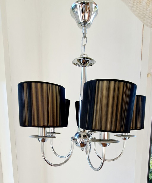 Kronleuchter 5-Licht 5-Arm klassisch modern Chrom Schwarz