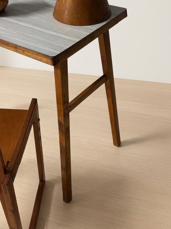 Writing Desk Mid-20th Century Wooden Desk, 90 × 49 × 73 cm (photo 8 of 8)