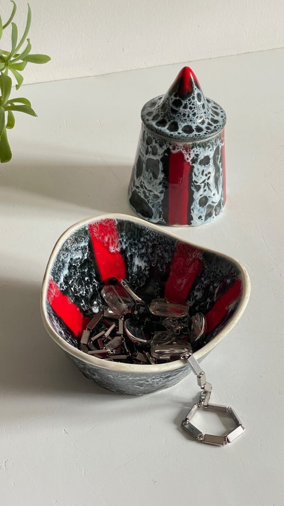 Image 1 of Vintage LUC VALLAURIS keramische sieradendoosjes