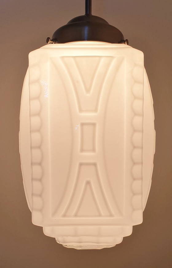 Image 1 of Art Deco hanglamp opaline glas 
